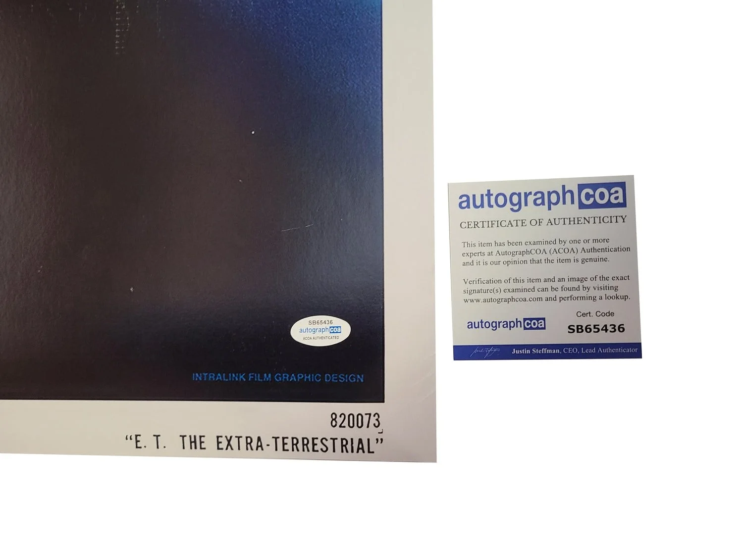 E.T. The Extra Terrestrial Cast Autographed 27x41 Movie Poster Exact Proof ACOA, изображение 2