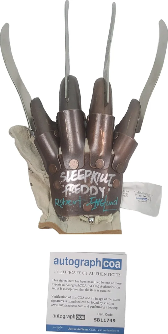 Robert Englund Signed Nightmare On Elm St Framed Glove Exact Proof ACOA, image 3