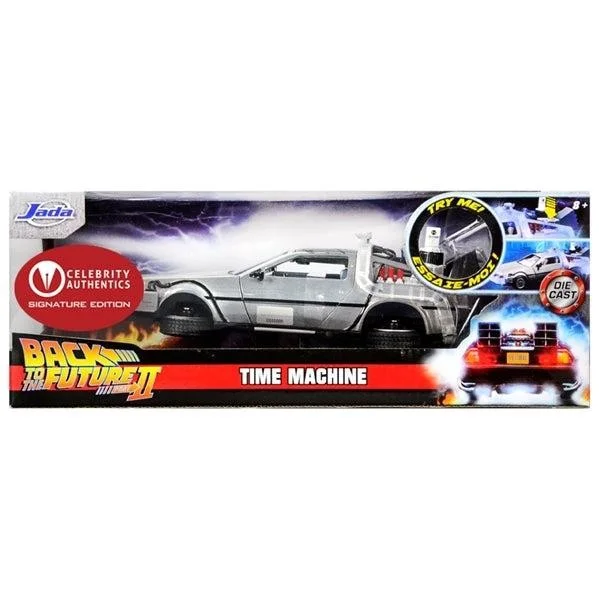 Michael J. Fox Christopher Lloyd Autographed Back to the Future 1:24 DeLorean Ca, image 5