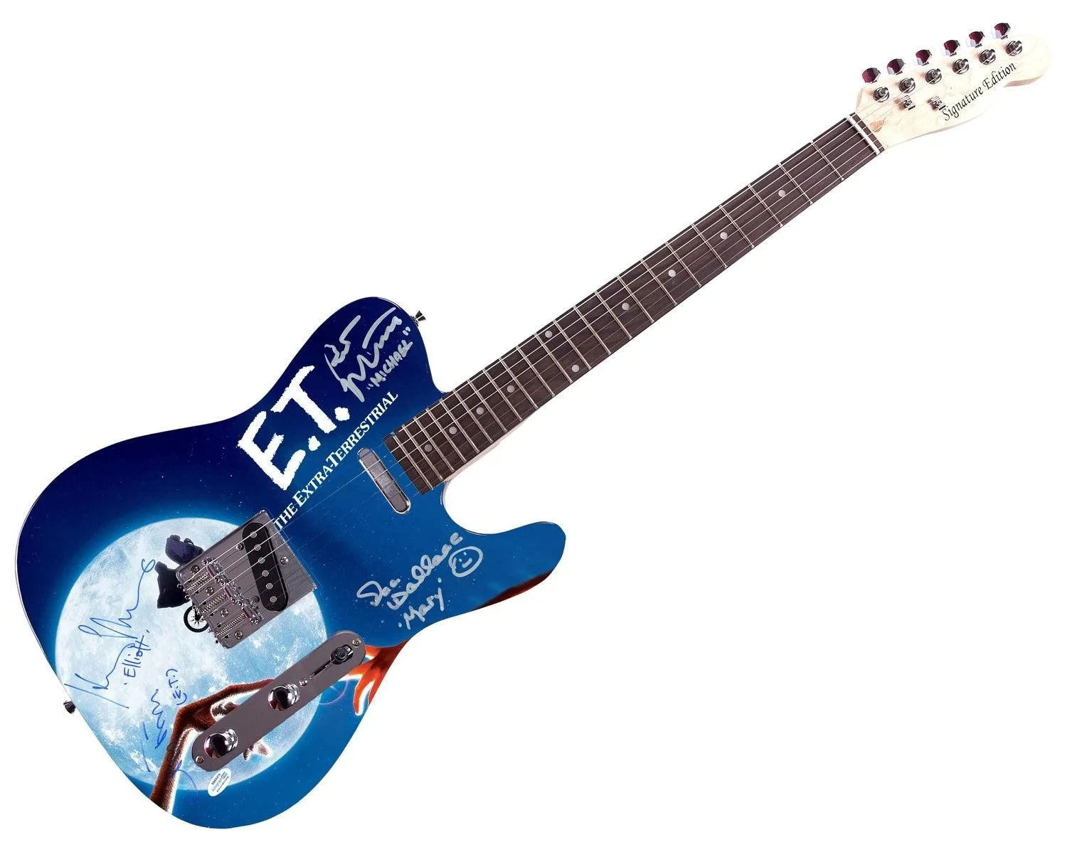 E.T. Extra Terrestrial Cast Autographed Movie Poster Photo Guitar Exact Proof AC, image 3