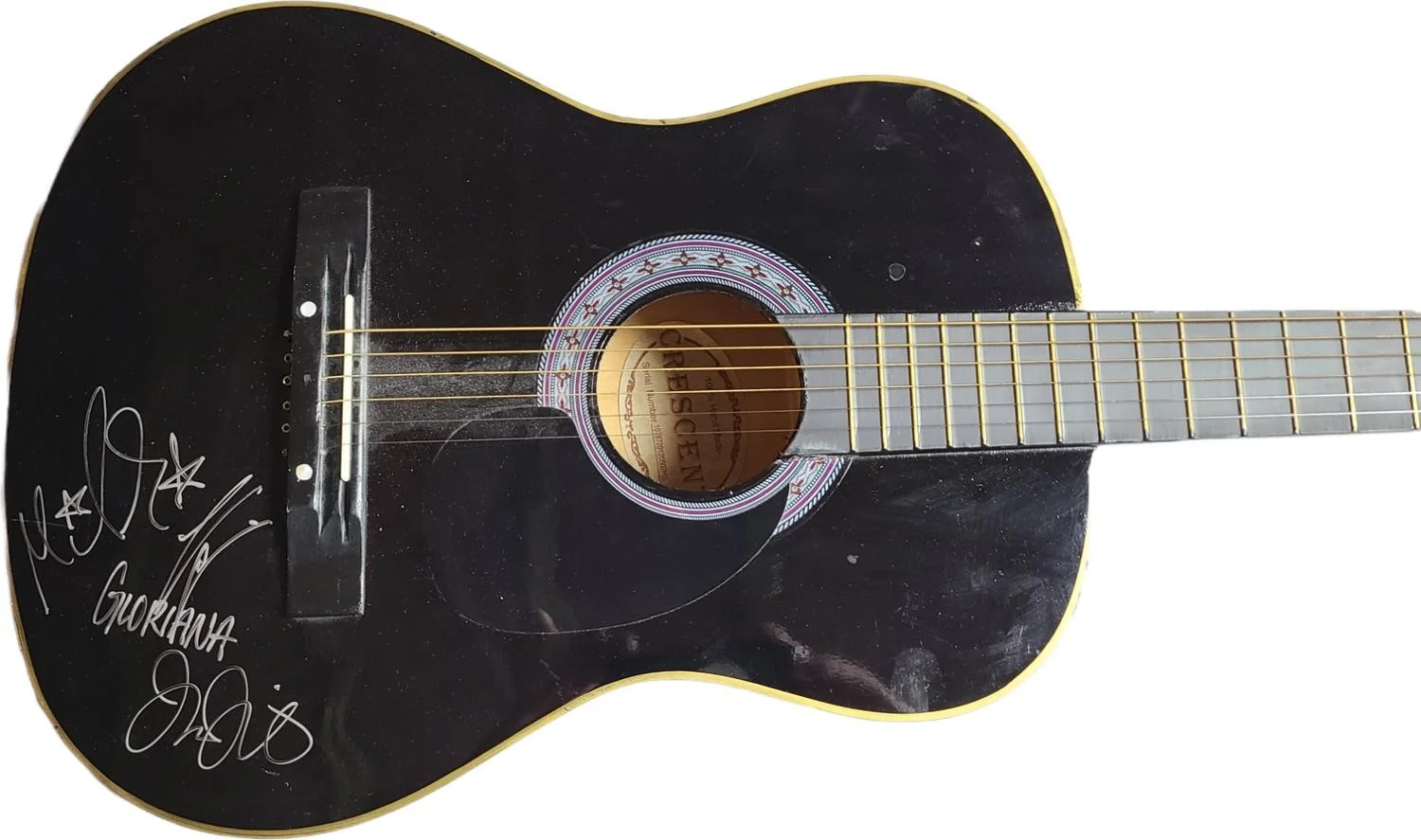 Gloriana Signed Autographed Crescent Acoustic Guitar UACC AFTAL RACC TS, image 2