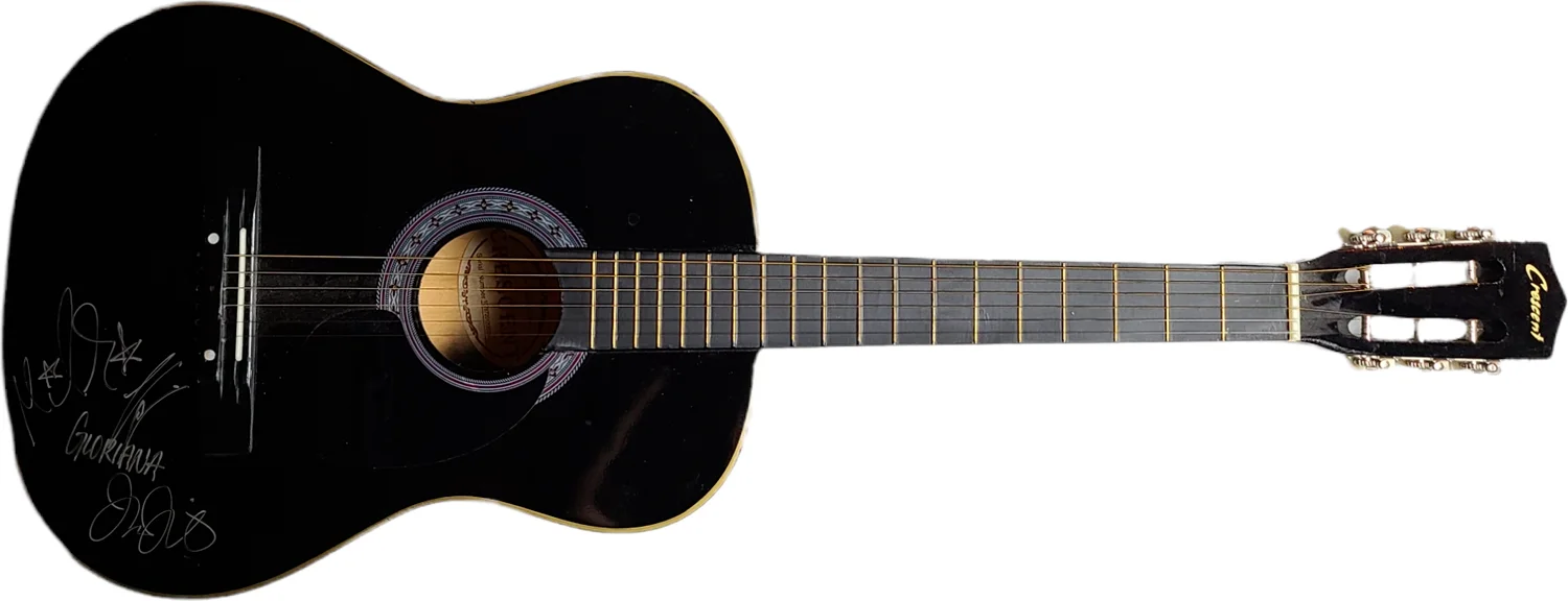 Gloriana Signed Autographed Crescent Acoustic Guitar UACC AFTAL RACC TS, image 3