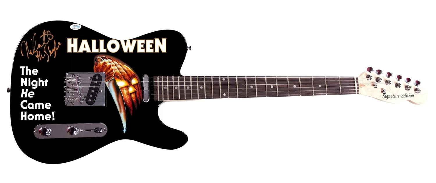 Nick Castle Autographed Halloween Michael Myers Photo Guitar Exact Proof ACOA, image 2