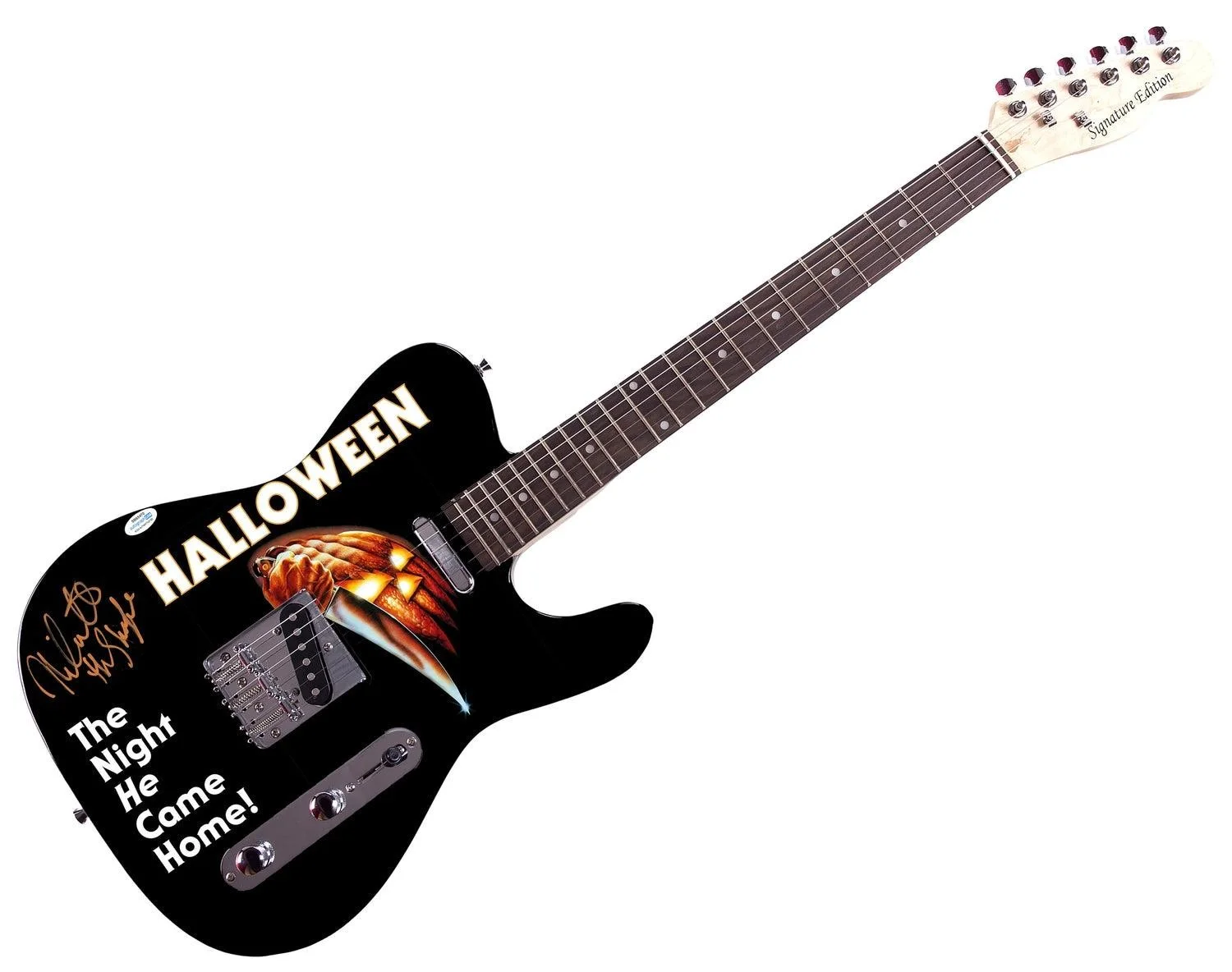 Nick Castle Autographed Halloween Michael Myers Photo Guitar Exact Proof ACOA, image 3