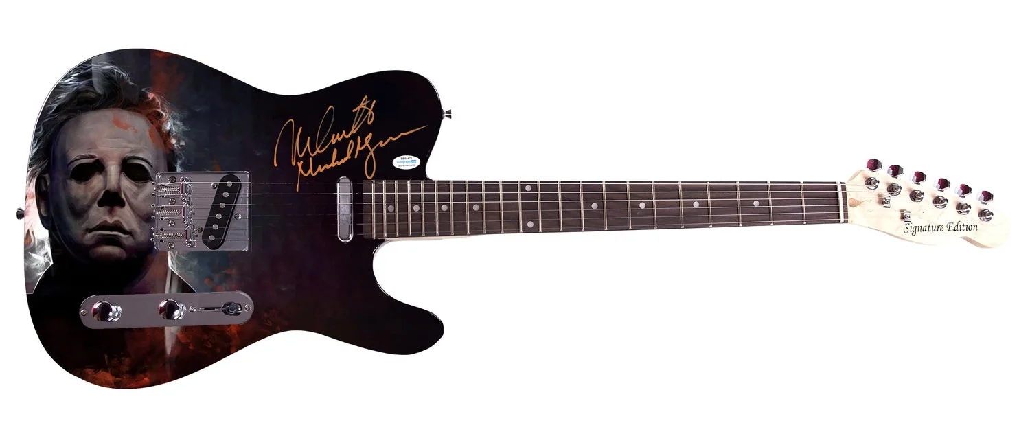 Nick Castle Signed Halloween Michael Myers Photo Guitar Exact Proof ACOA, изображение 2