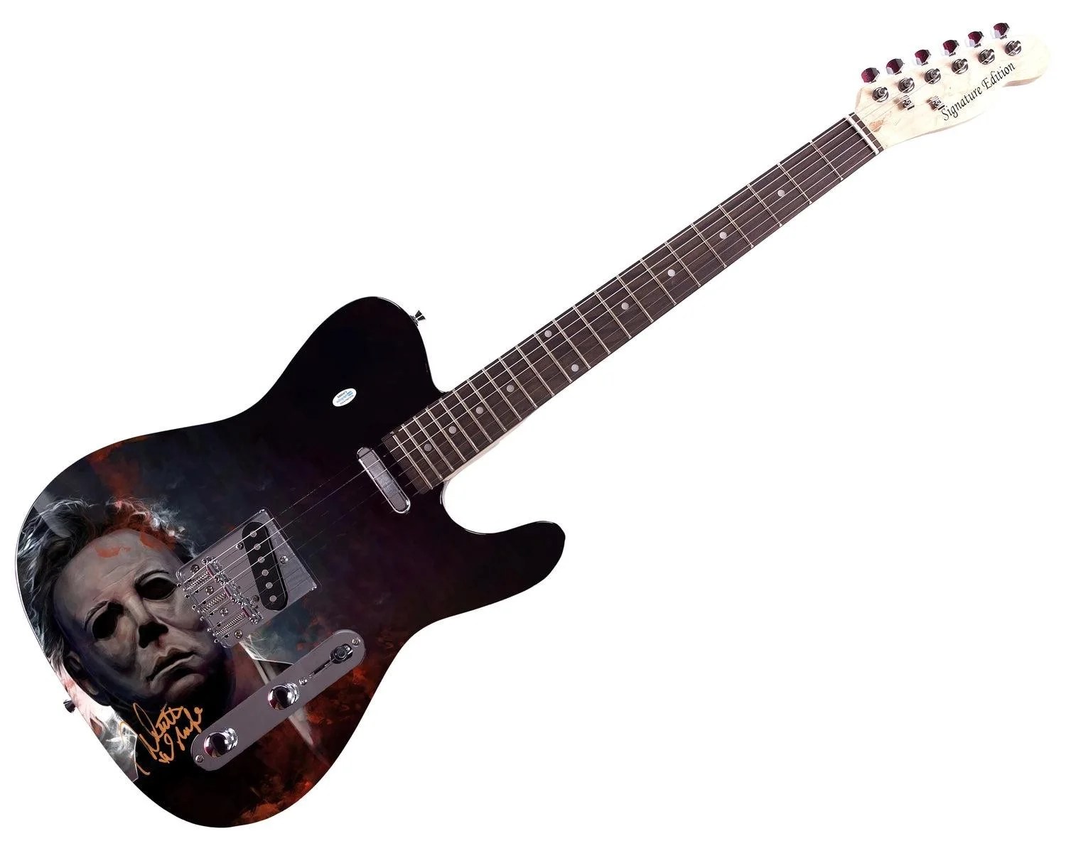 Nick Castle Signed Halloween Michael Myers Photo Guitar Exact Proof ACOA, изображение 3