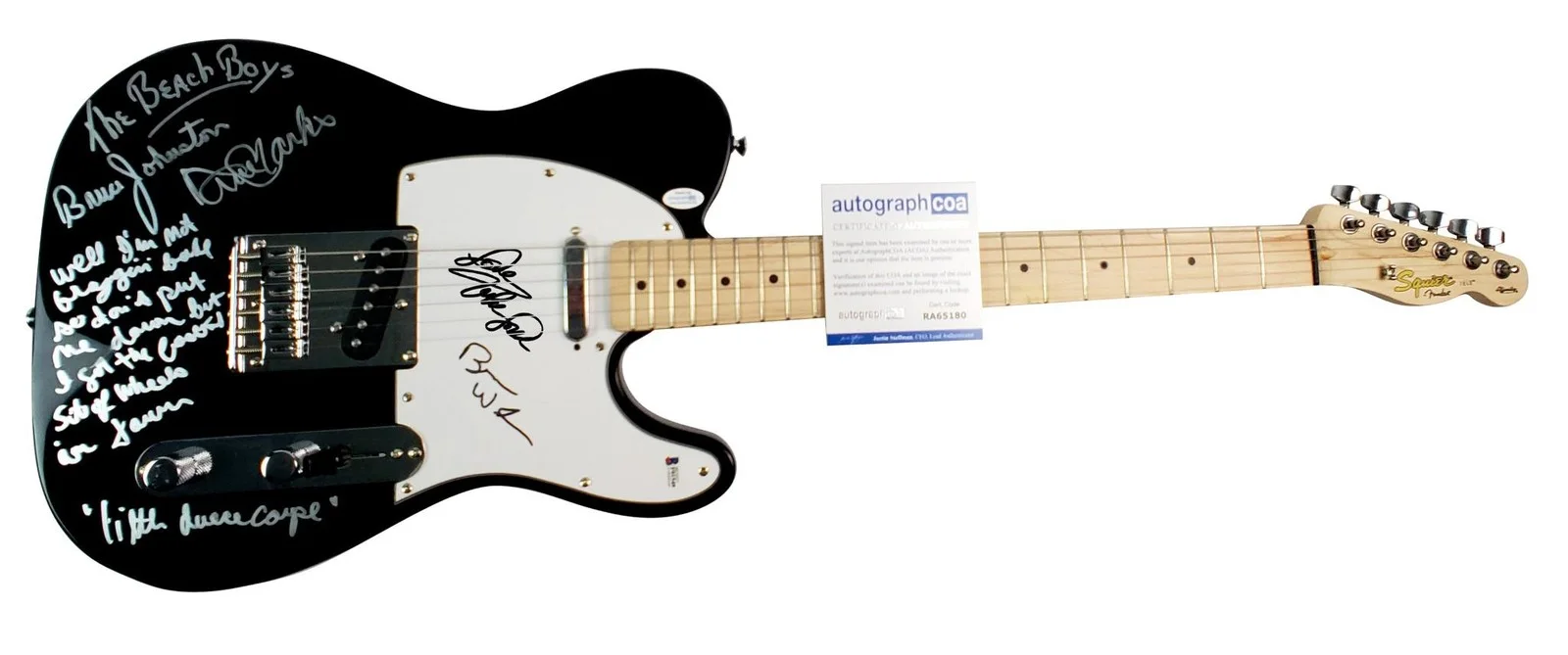 Beach Boys Autographed w Little Deuce Coupe Lyrics Guitar Brian Wilson + Exact P, изображение 4
