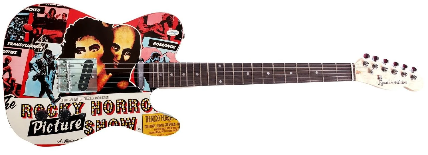 Meat Loaf Autographed Rocky Horror Guitar Exact Video Proof ACOA Witness ITP, изображение 3