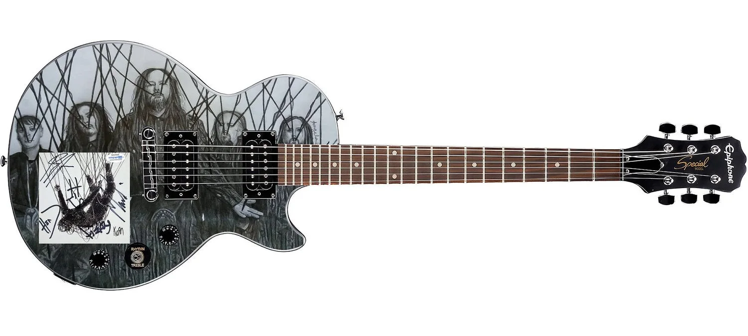 Korn Signed Gibson Epiphone The Nothing Cd Album Graphics Guitar ACOA, изображение 2