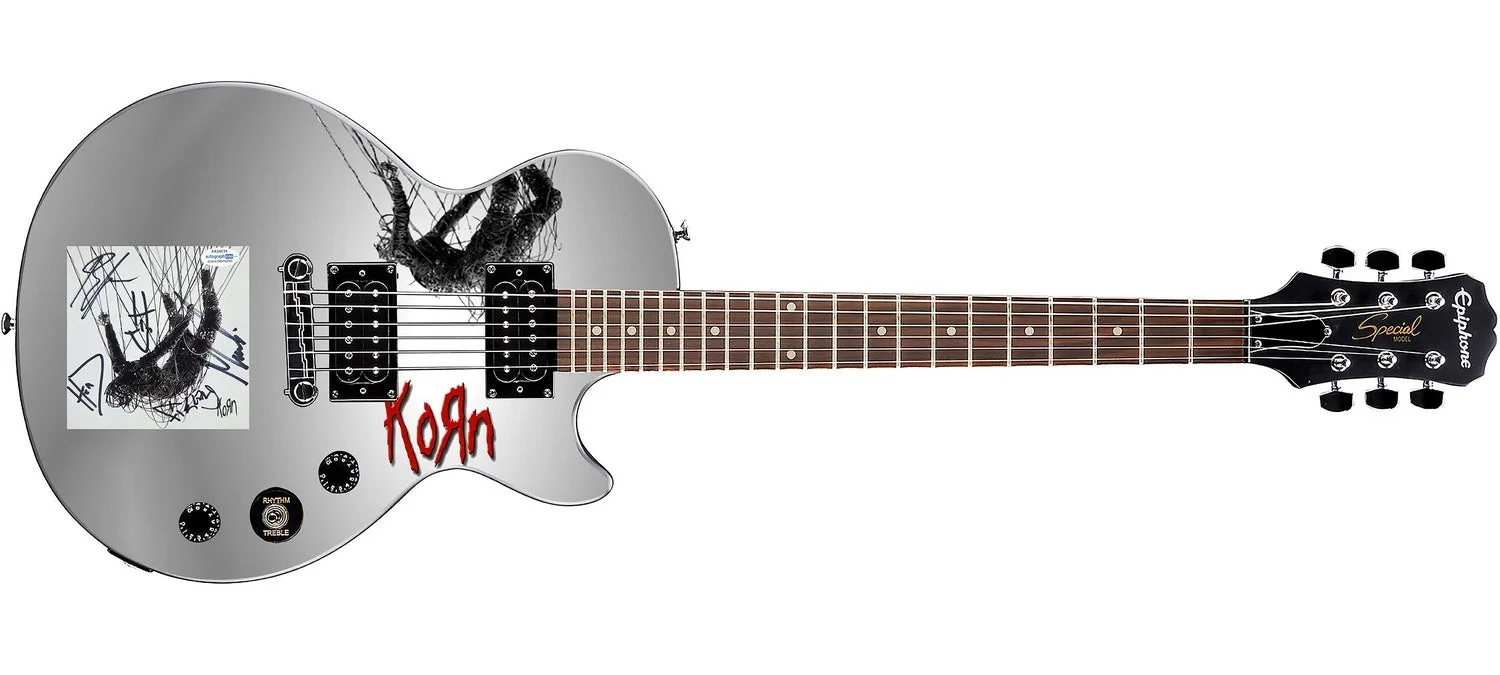 Korn Signed Gibson Epiphone The Nothing Cd Album Graphics Guitar ACOA, изображение 2