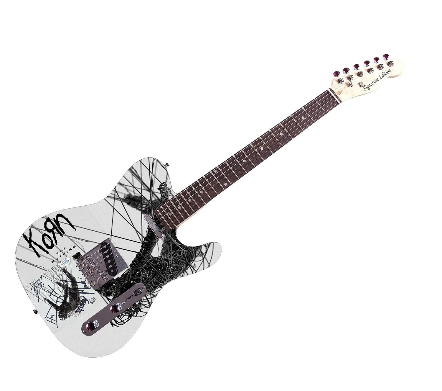 Korn Signed Autographed The Nothing Album CD Custom Graphics Photo Guitar ACOA, image 3