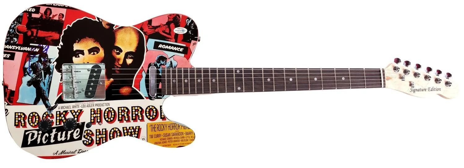 Meat Loaf Autographed Rocky Horror Graphics Guitar Exact Video Proof ACOA Witnes, image 3