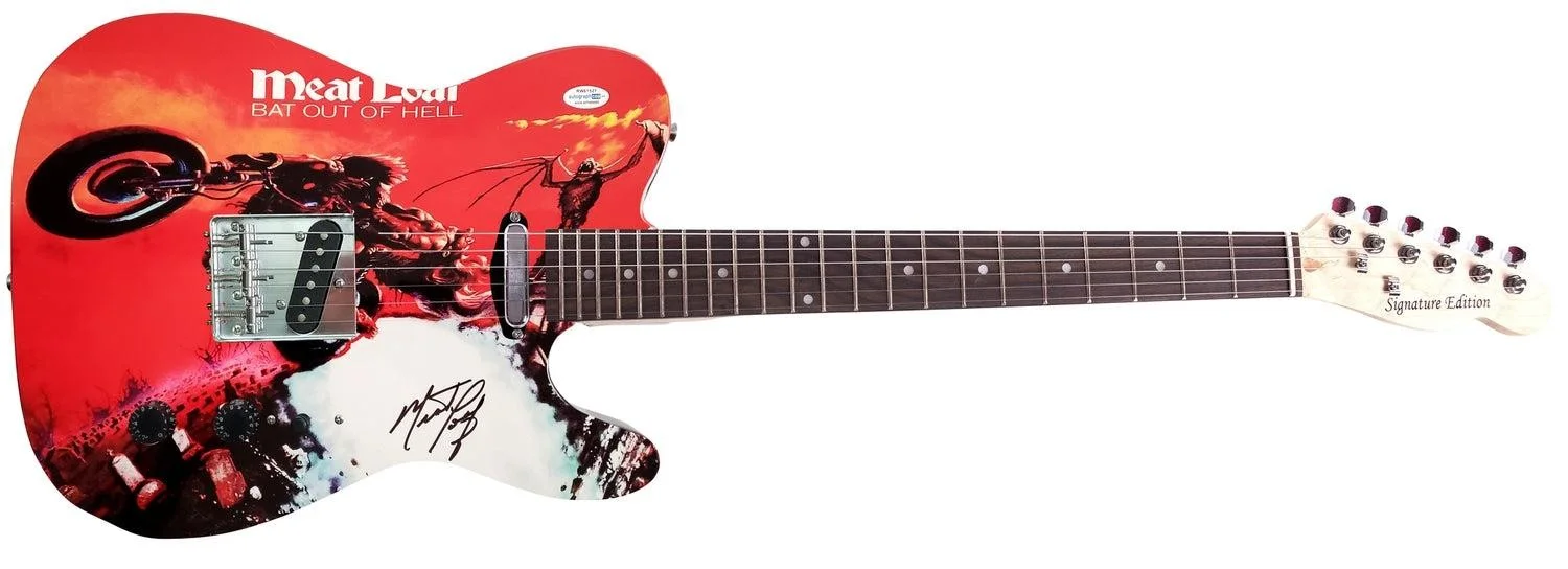 Meat Loaf Autographed Bat Out Of Hell Album LP Graphics Guitar Exact Video Proof, изображение 3