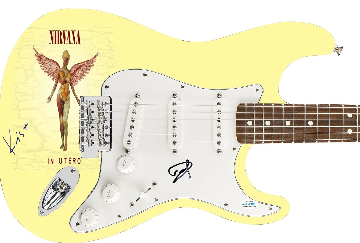 Nirvana Signed In Utero Album LP Cd Graphics Strat Guitar ACOA, image 2