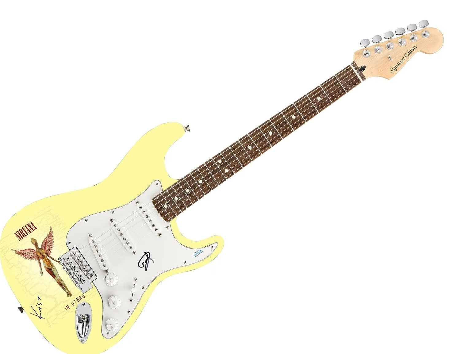 Nirvana Signed In Utero Album LP Cd Graphics Strat Guitar ACOA, image 3