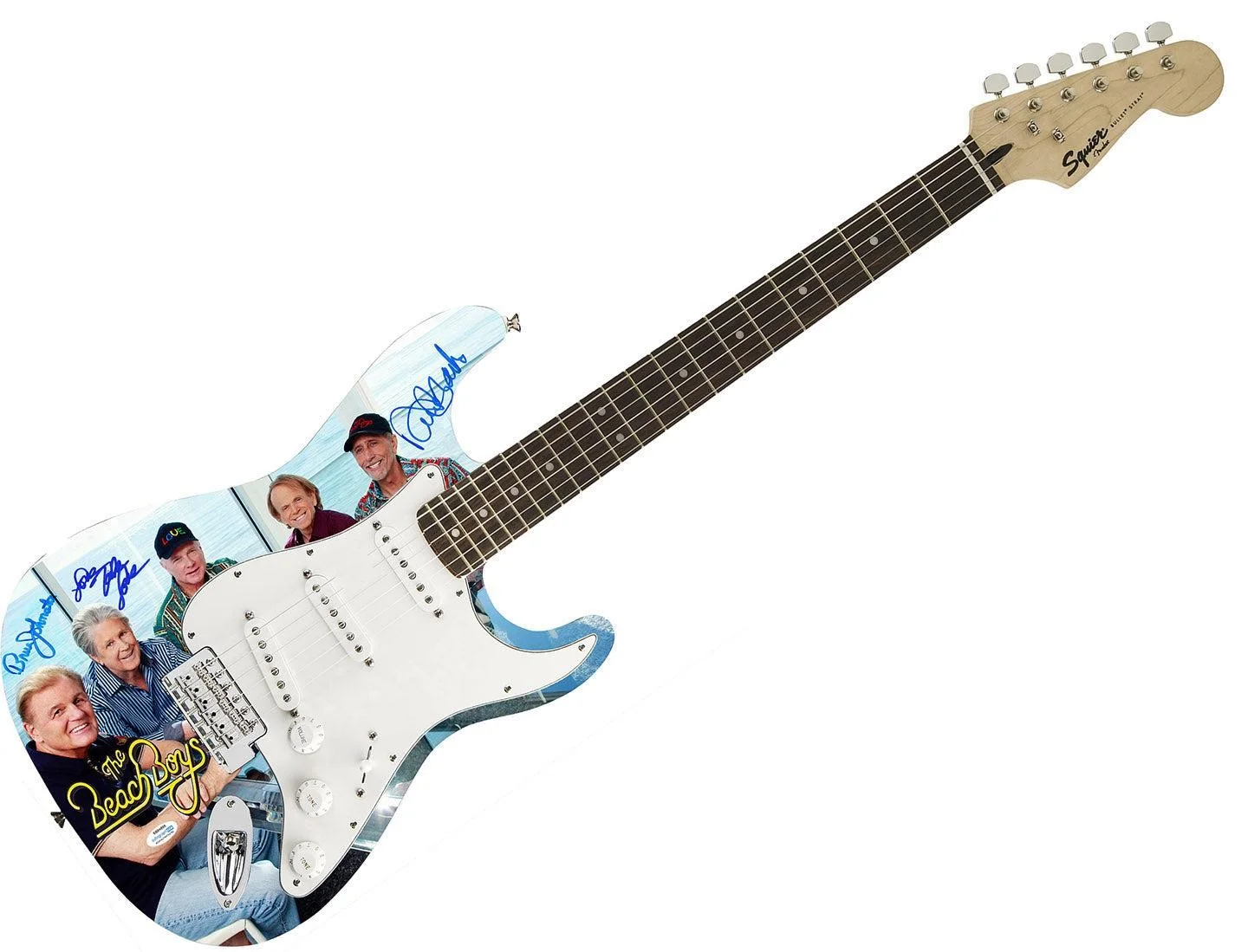 Beach Boys Signed Group Photo Graphics Fender Guitar Exact Proof ACOA, image 3