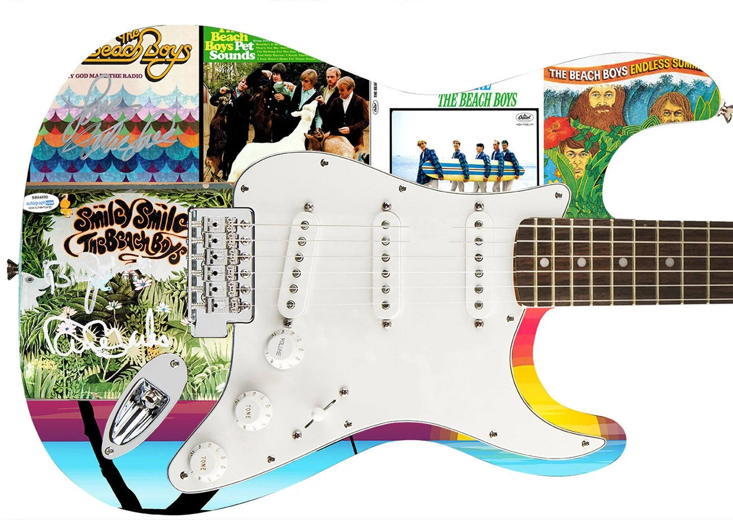 The Beach Boys Signed Albums Photo Graphics Fender Guitar Exact Proof ACOA, изображение 2