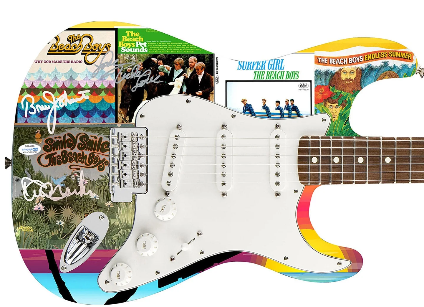 The Beach Boys Signed Album LP CD Graphics Photo Guitar ACOA Exact Proof, изображение 2