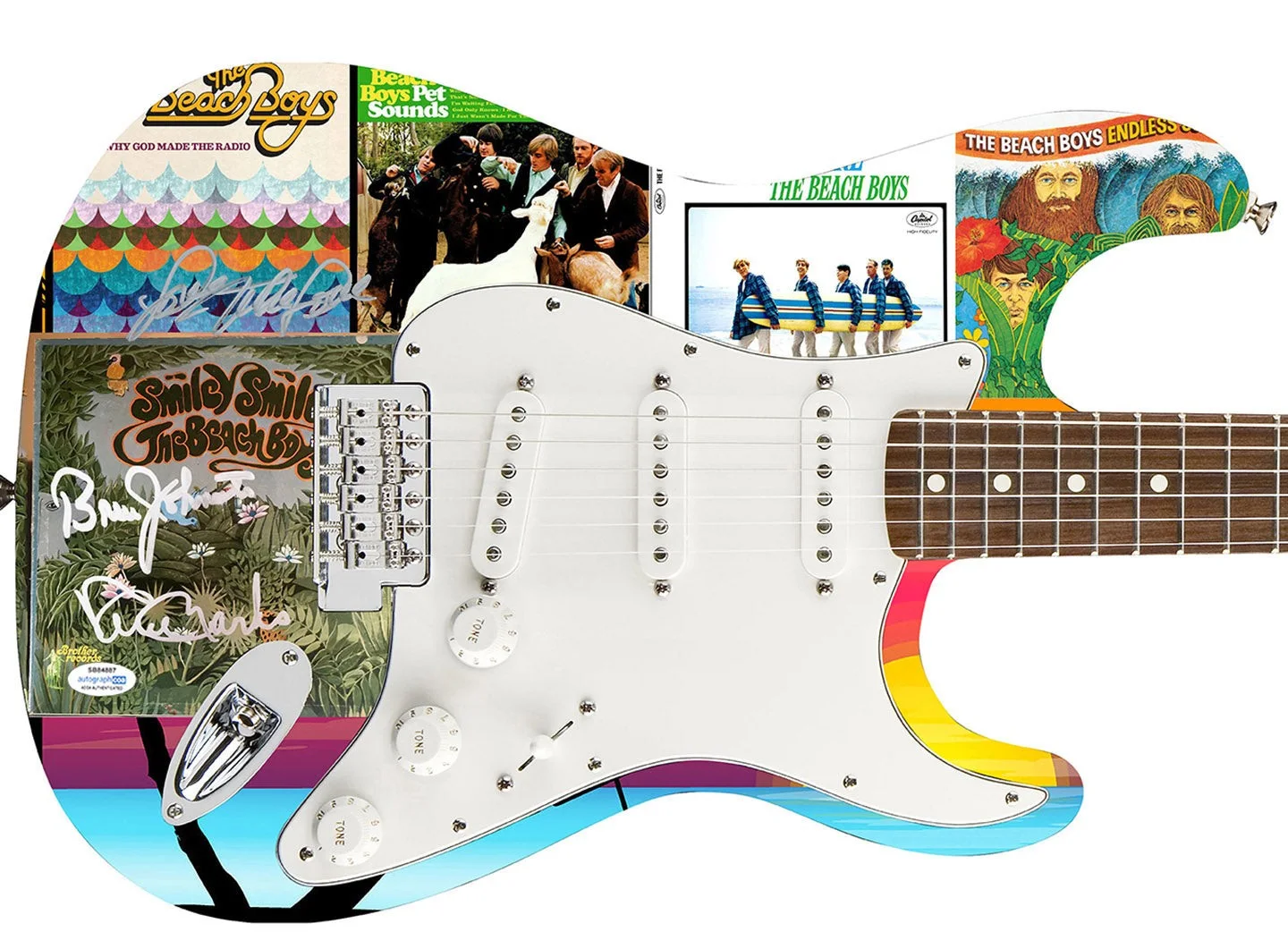 The Beach Boys Signed Albums Photo Graphics Fender Guitar Exact Proof ACOA, изображение 2
