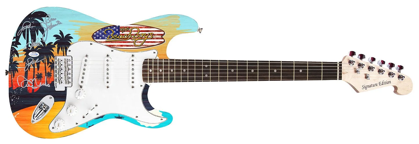 Beach Boys Johnston Marks Mike Love Autographed 1/1 Graphics Guitar ACOA Exact P, изображение 2