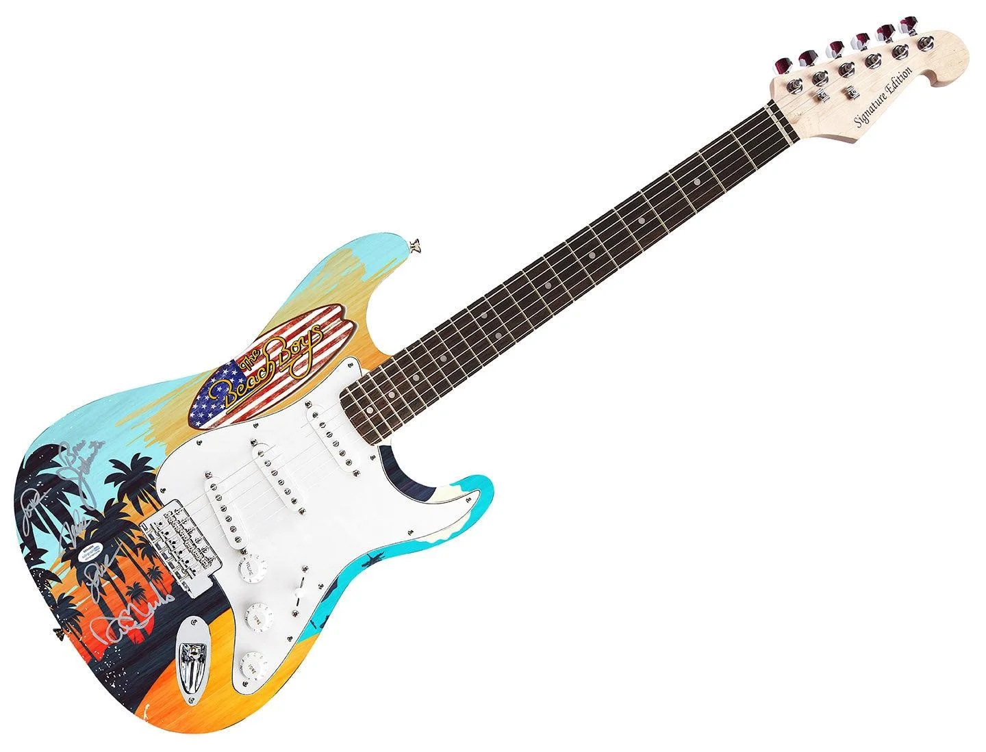Beach Boys Johnston Marks Mike Love Autographed 1/1 Graphics Guitar ACOA Exact P, изображение 3