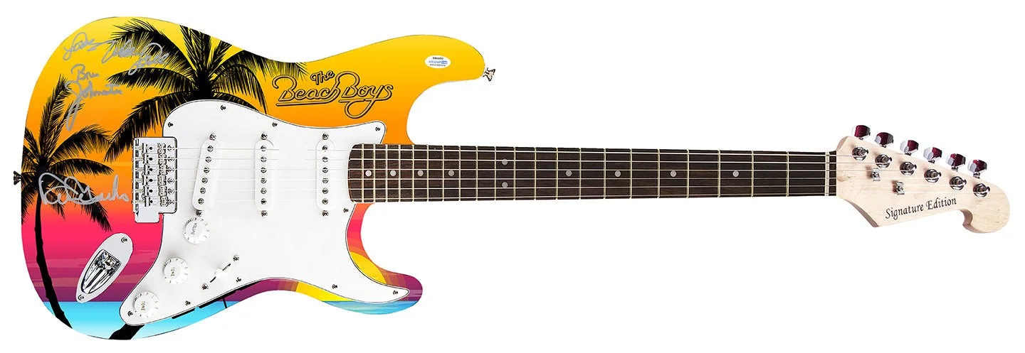 Beach Boys Johnston Marks Mike Love Autographed 1/1 Graphics Guitar ACOA Exact P, image 2