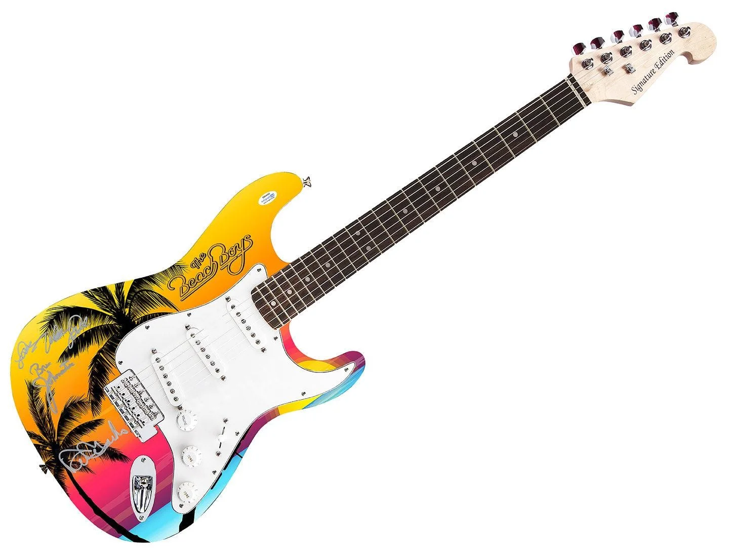 Beach Boys Johnston Marks Mike Love Autographed 1/1 Graphics Guitar ACOA Exact P, image 3