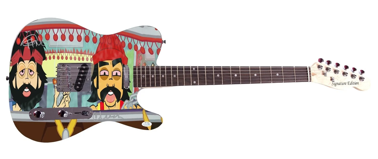 Cheech And Chong Signed Weed 420 Pot Graphics Photo Poster Autographed Guitar, изображение 2