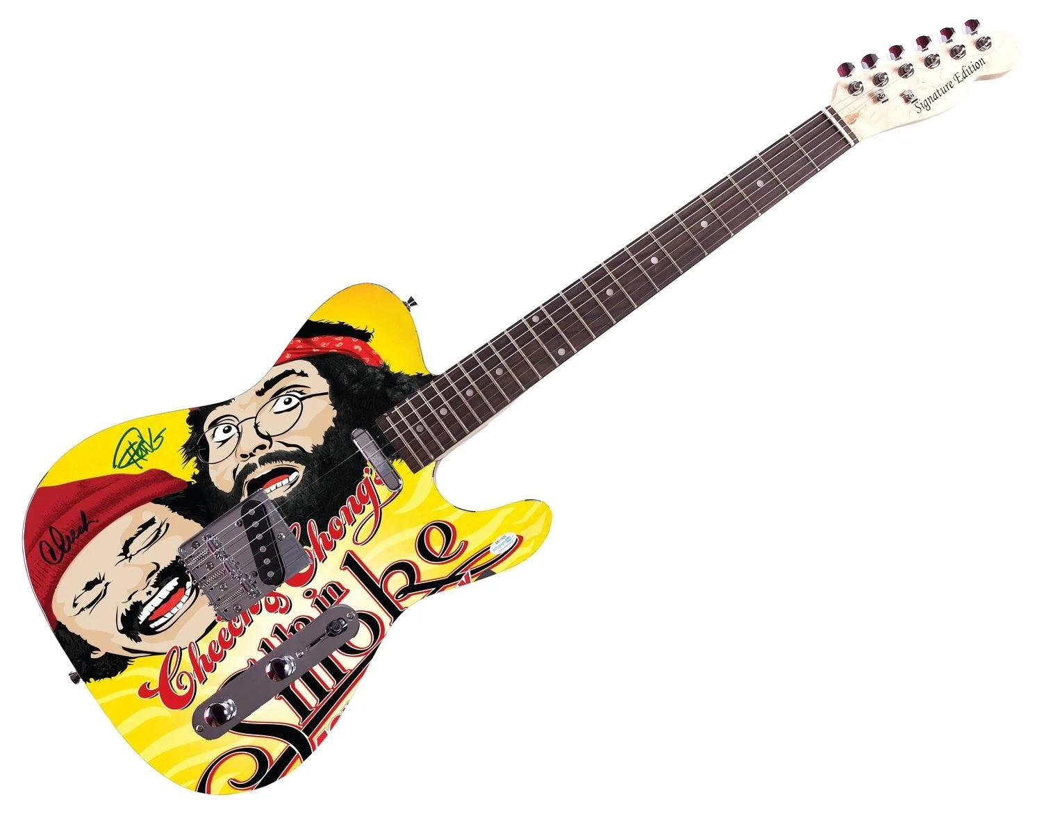 Cheech And Chong Signed Up In Smoke Graphics Photo Poster Autographed Guitar, изображение 3