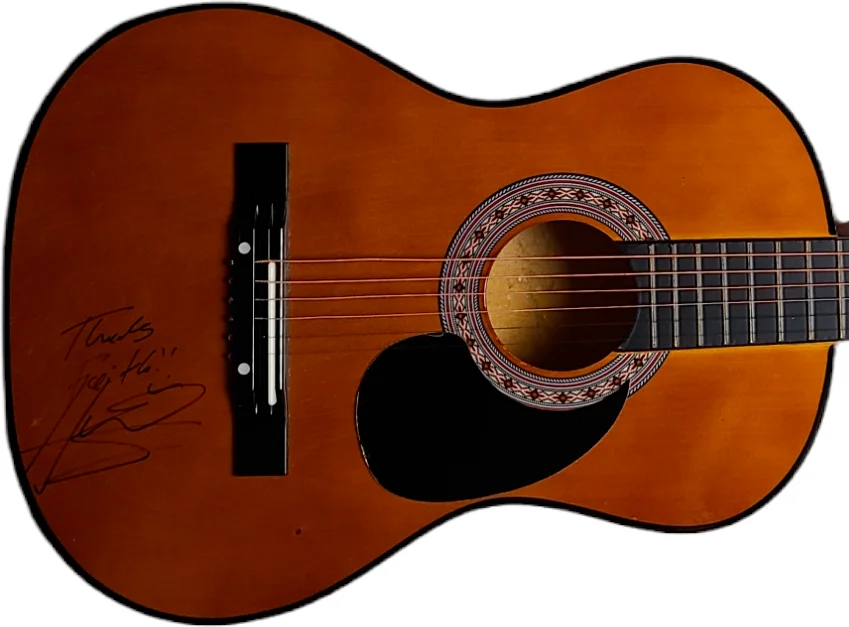 Hunter Hayes Signed Autographed Crescent Acoustic Guitar BAS Beckett, image 3