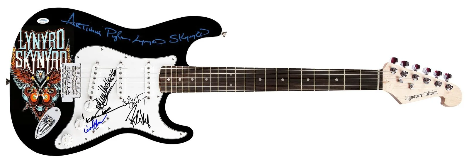 Lynyrd Skynyrd Artimus Pyle Signed Photo Graphics Guitar Exact Proof ACOA, изображение 4