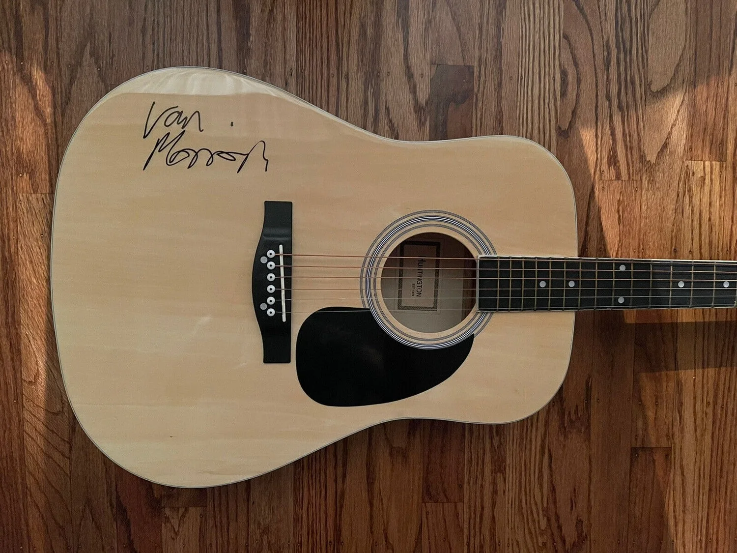 Van Morrison Signed Huntington Acoustic Guitar BAS, image 2