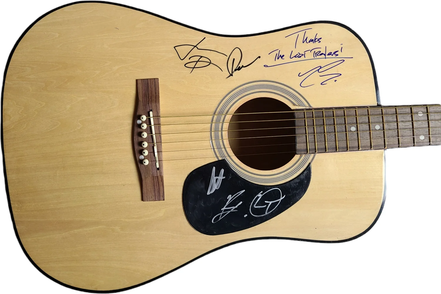 The Lost Trailers Signed Acoustic Guitar UACC AFTAL RACC TS, image 3