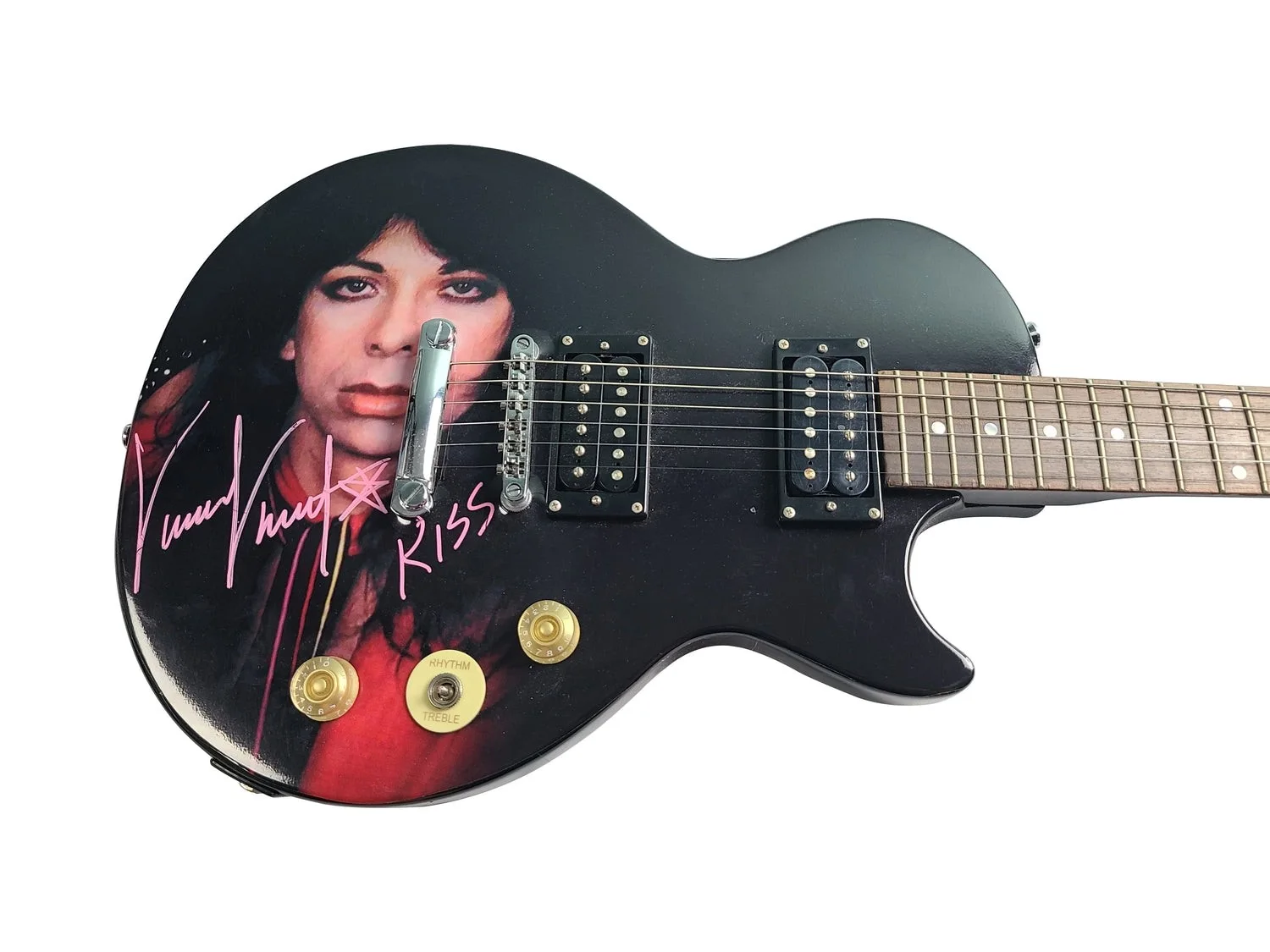 KISS Vinnie Vincent Signed Custom Photo Gibson Epiphone Special II Guitar, изображение 2