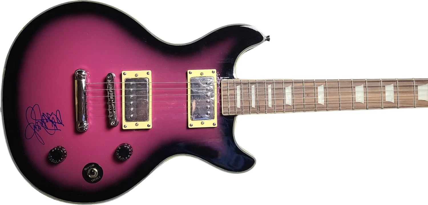 Jessica Simpson Signed Autographed Electric Guitar, image 3