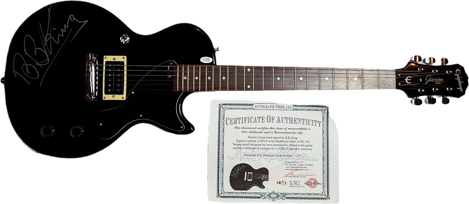 B.B. King Signed Autographed Gibson Epiphone Guitar UACC AFTAL RACC TS ACOA, изображение 2