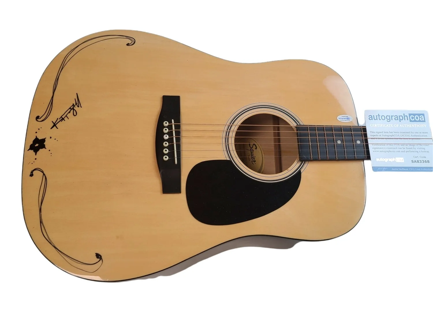 KT Tunstall Signed Autographed Fender Guitar w Added Art Sketch ACOA ACOA, image 2