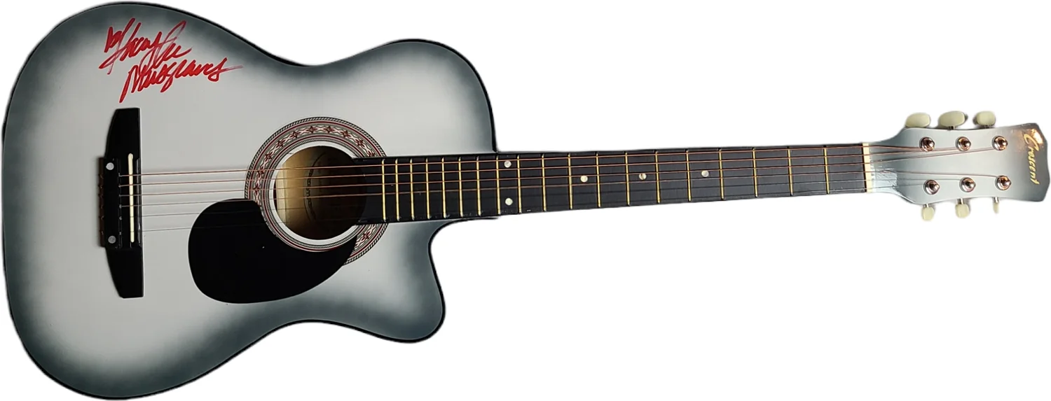 Kacey Musgraves Signed Autographed Crescent Acoustic Guitar AFTAL UACC, image 3