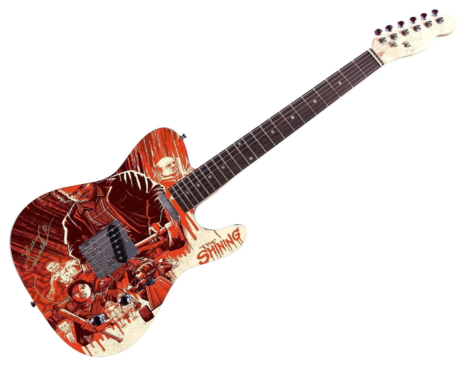 Shelley Duvall The Shining Movie Signed Custom Graphics Guitar ACOA, изображение 3