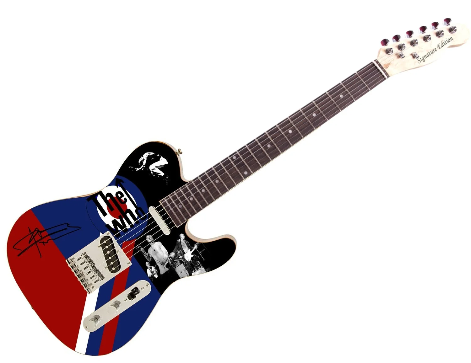 Pete Townshend Signed Autographed Who Live Logo Photo Graphics Guitar ACOA ACOA, изображение 2