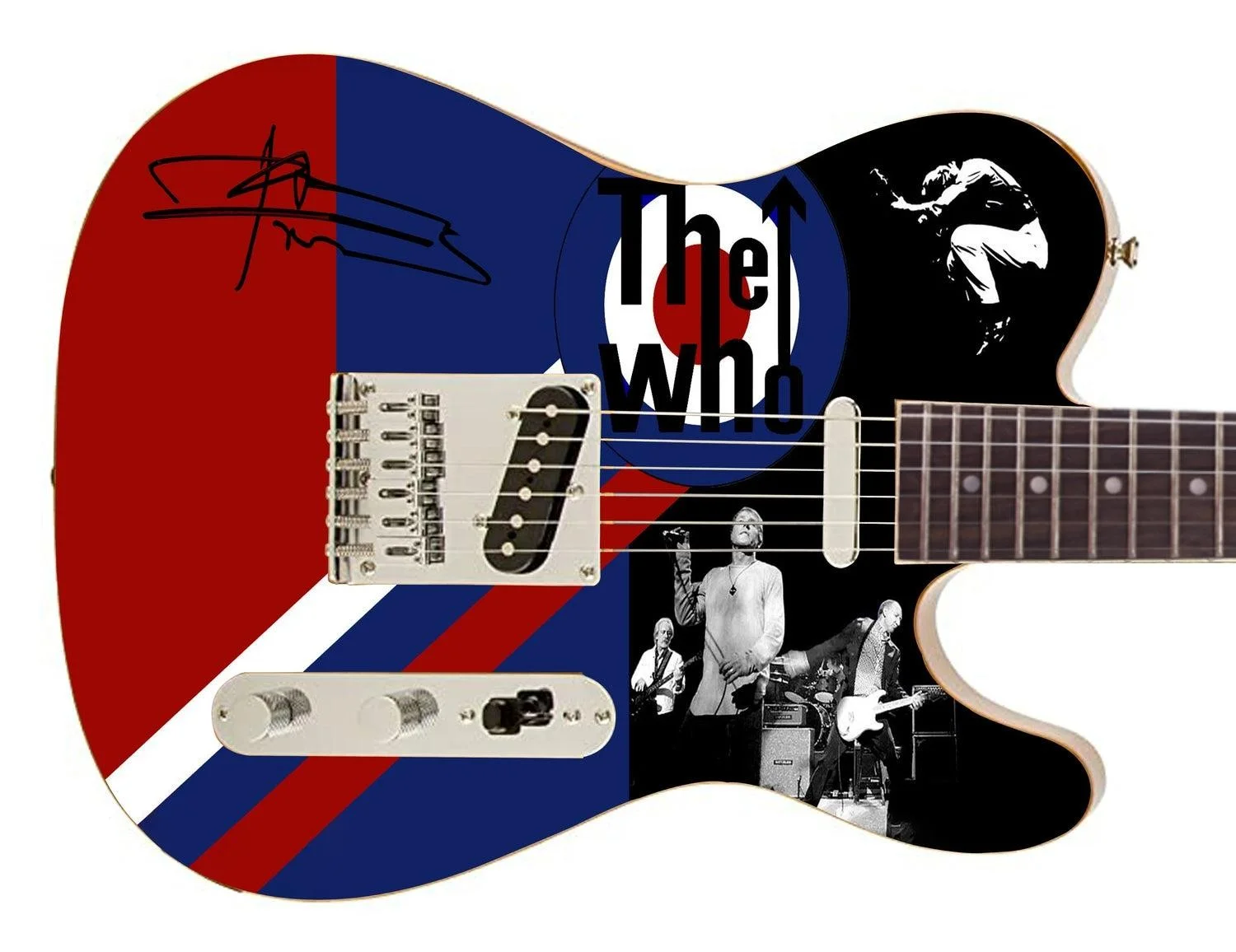 Pete Townshend Signed Autographed Who Live Logo Photo Graphics Guitar ACOA ACOA, изображение 3