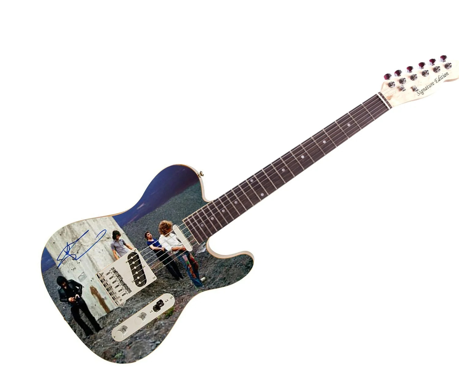 The Who Signed Autographed Custom Photo Graphics Guitar ACOA, image 2