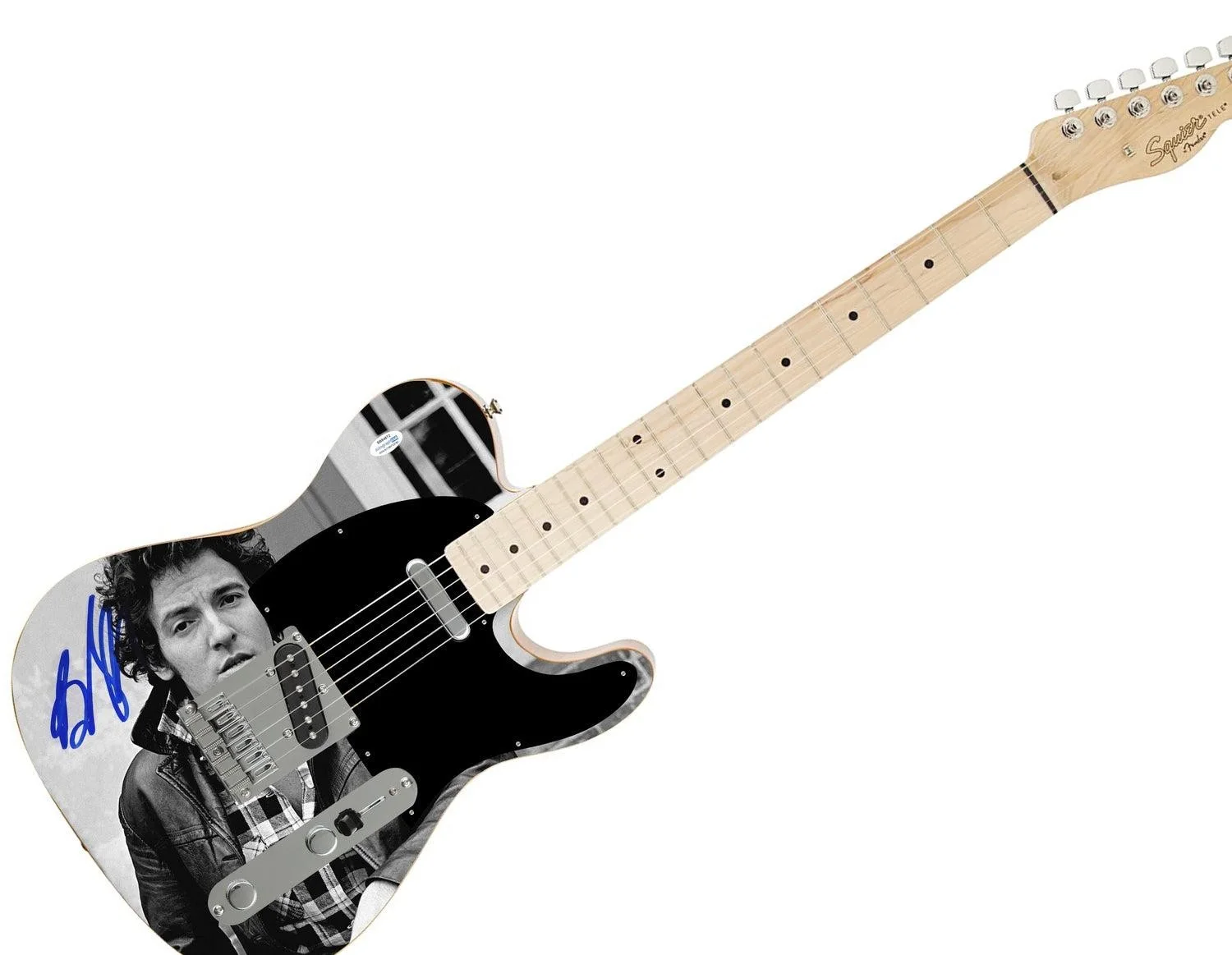 Bruce Springsteen Signed Fender Autographed Custom Graphics Photo Guitar ACOA, image 3