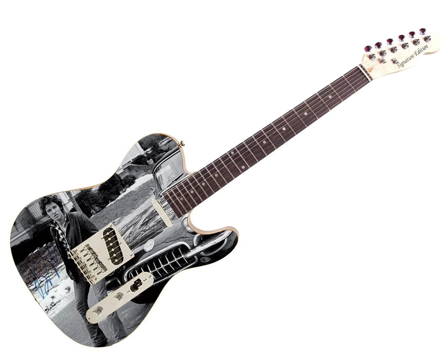 Bruce Springsteen Signed Autographed Vintage Photo Graphics Guitar, image 3