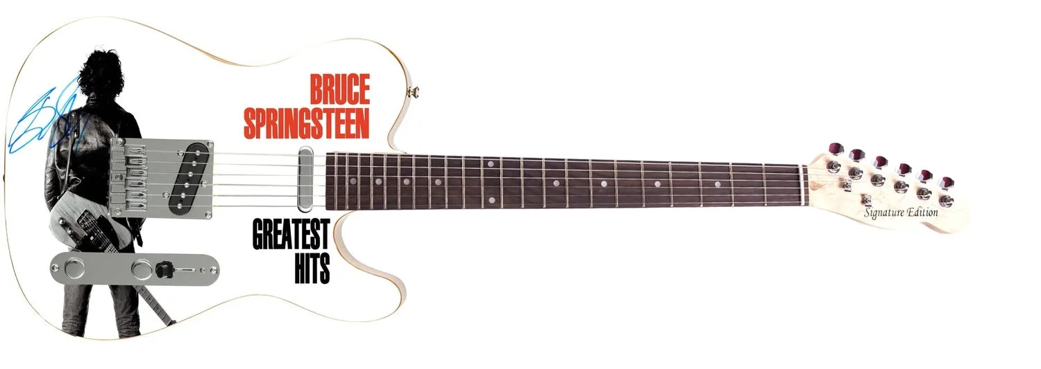 Bruce Springsteen Signed Autographed Greatest Hits Photo Graphics Guitar, image 2