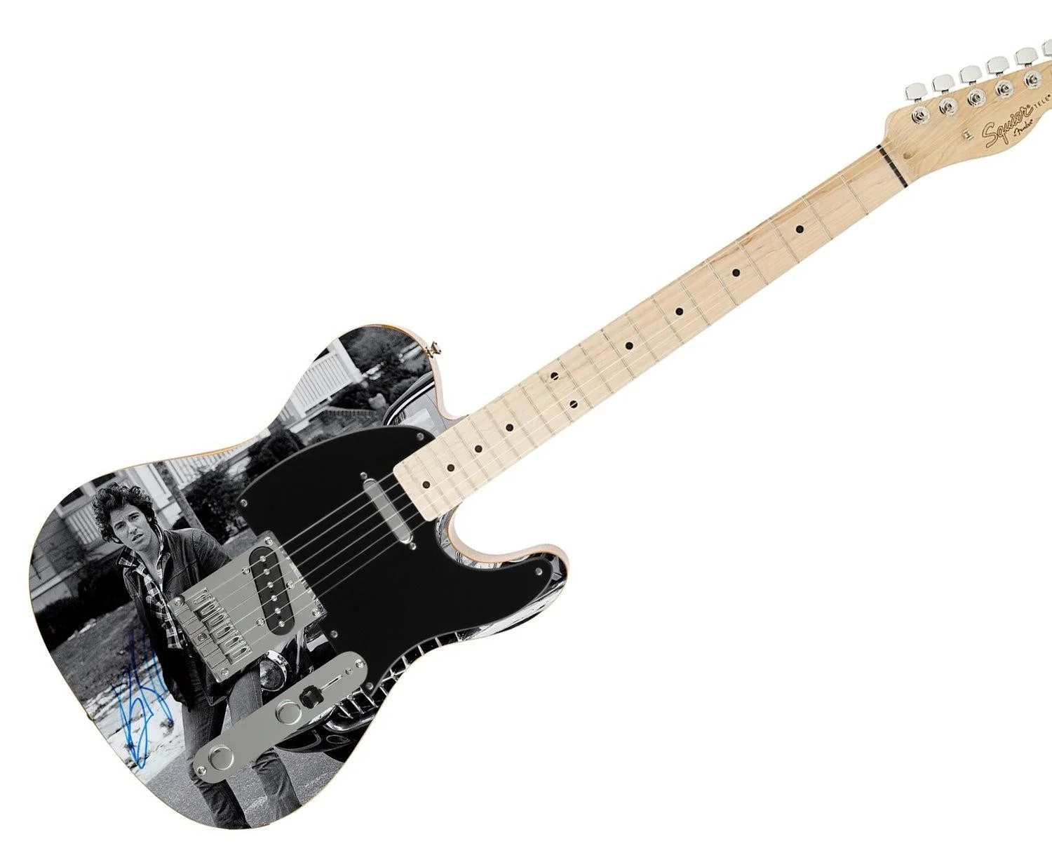 Bruce Springsteen Signed Autographed New Jersey Photo Graphics Fender Guitar, изображение 3