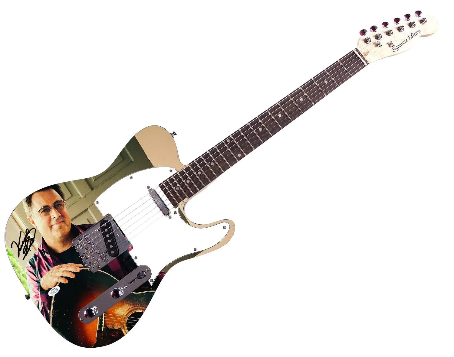 Vince Gill Signed Autographed Graphics Photo Guitar ACOA, image 3