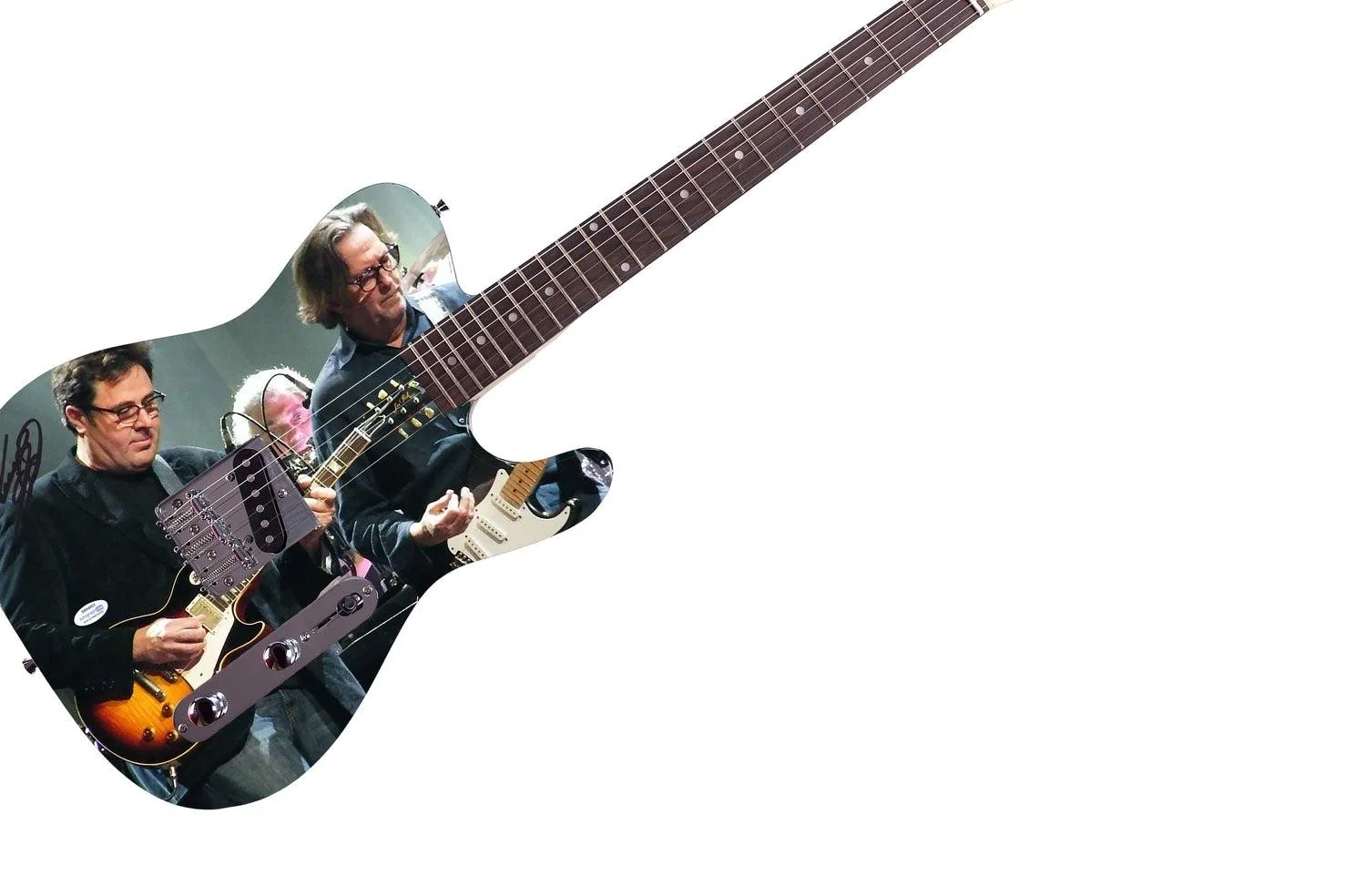 Vince Gill Signed Autographed Eric Clapton Live Graphics Photo Guitar ACOA, image 3
