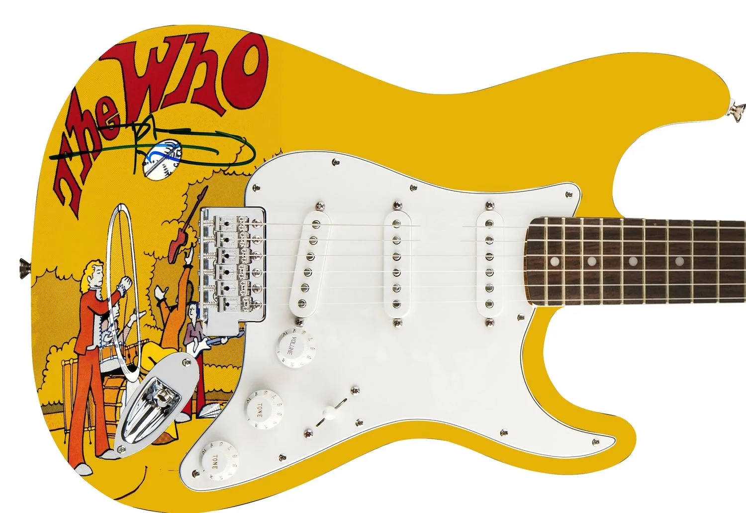 The Who Pete Townshend Autographed Photo Graphics Fender Guitar Exact Video Proo, изображение 2