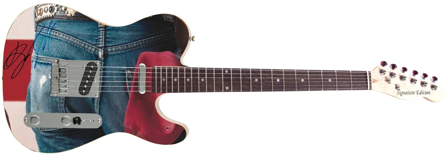 Bruce Springsteen Signed Autographed USA Butt Photo Graphics Guitar, image 2